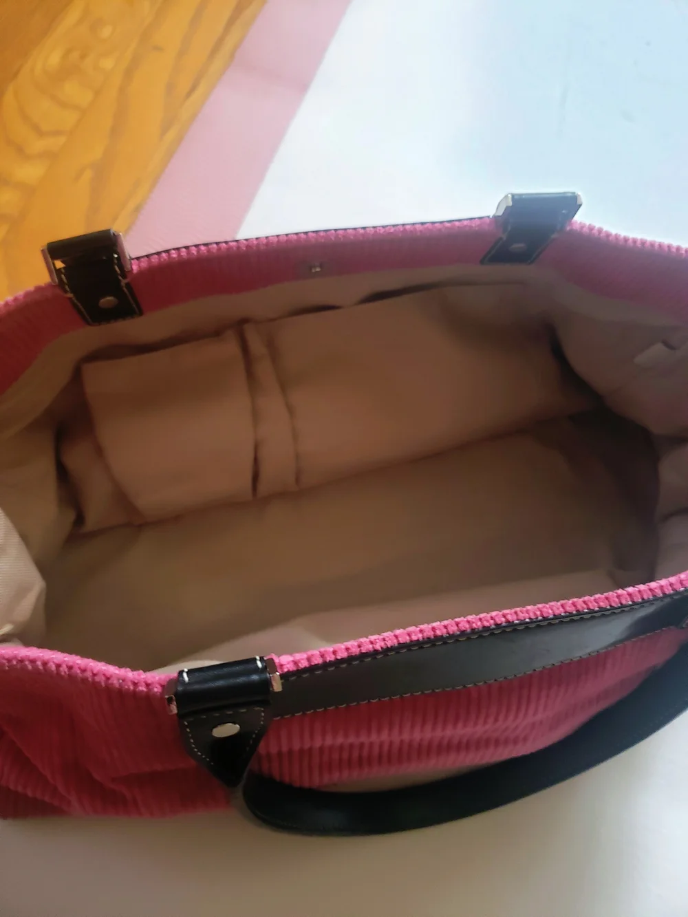 Kate Spade New York Vintage Corduroy East-West Shoulder Bag / Long Tote Pink